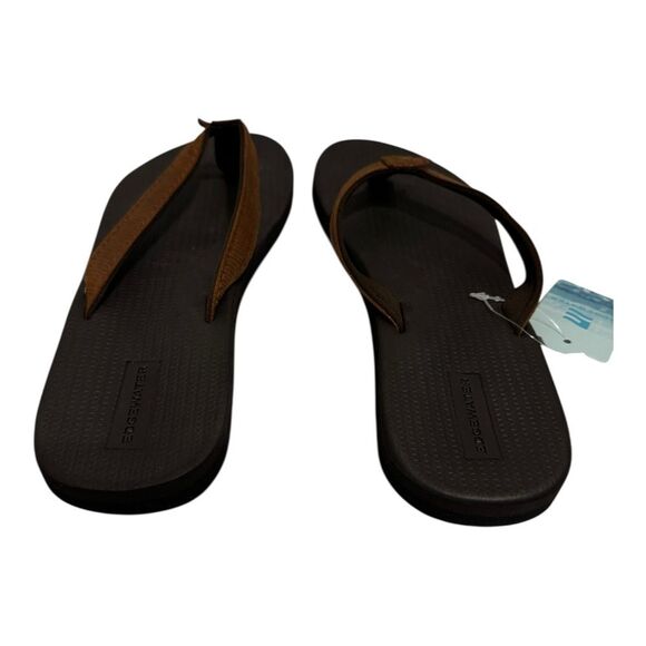 Edgewater Brown Leather Strap Flip Flop Size 11-12 (XL) - Picture 5 of 7